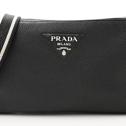 Prada Vitello Daino Crossbody Bag Black 7 of 10