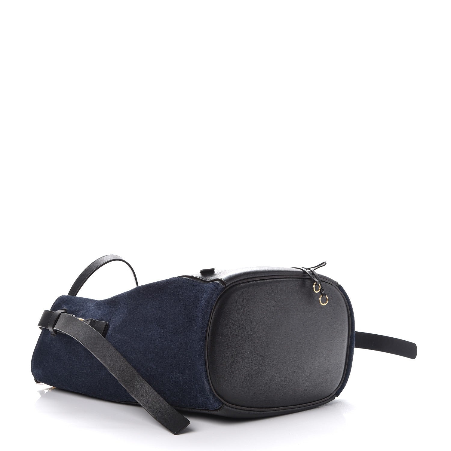 Chloe Smooth Suede Calfskin Medium Myer Double Carry Bag Black Navy 4 of 7