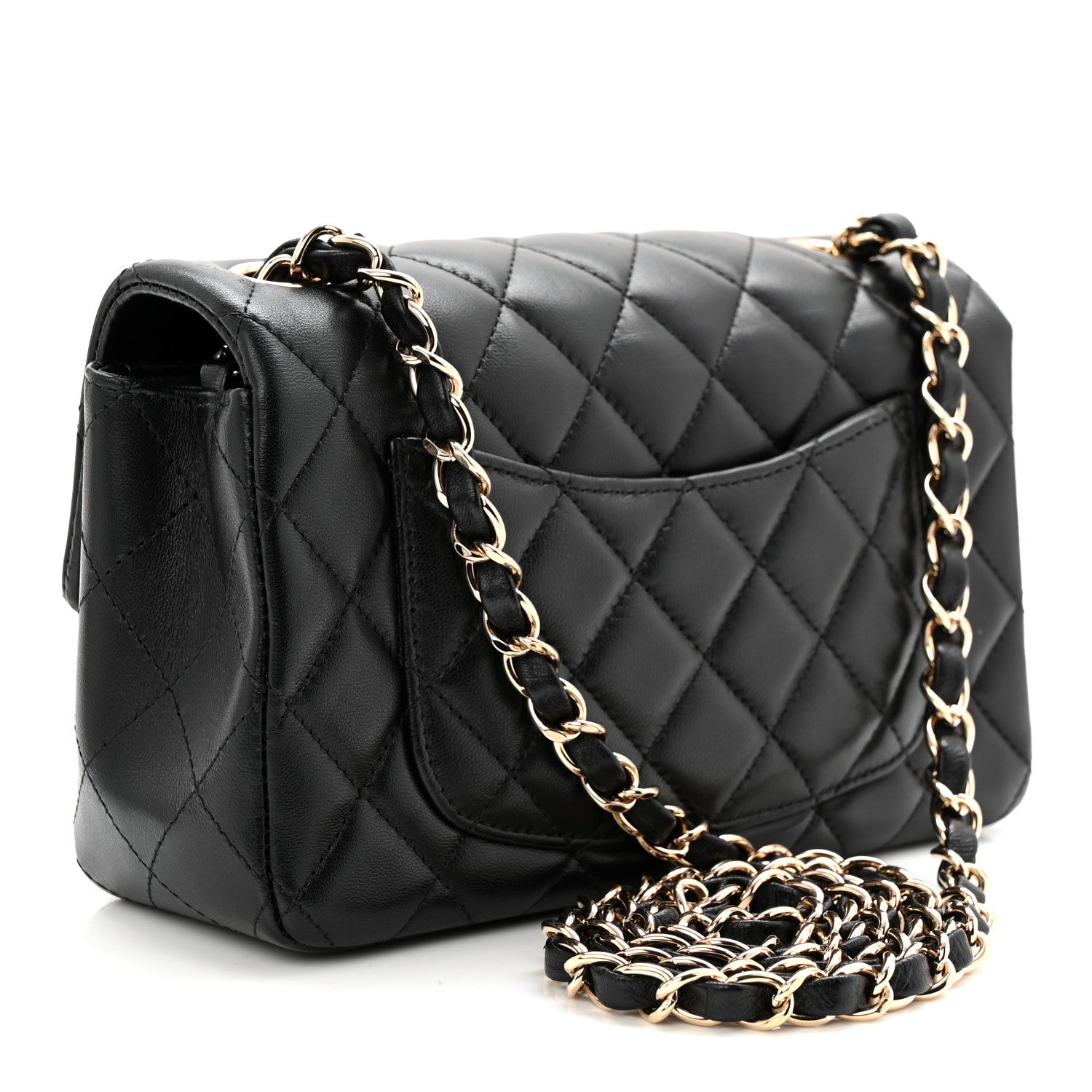 Chanel Lambskin Quilted Mini Rectangular Flap Black 3 of 11