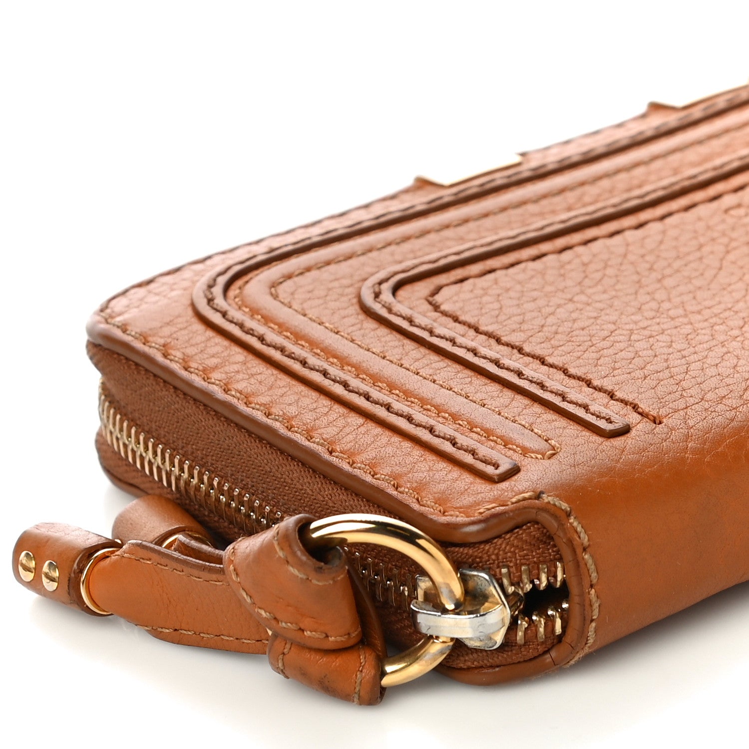 Chloe Grained Calfskin Marcie Long Zip Around Wallet Tan 9 of 16