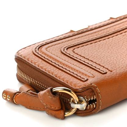 Chloe Grained Calfskin Marcie Long Zip Around Wallet Tan 9 of 16