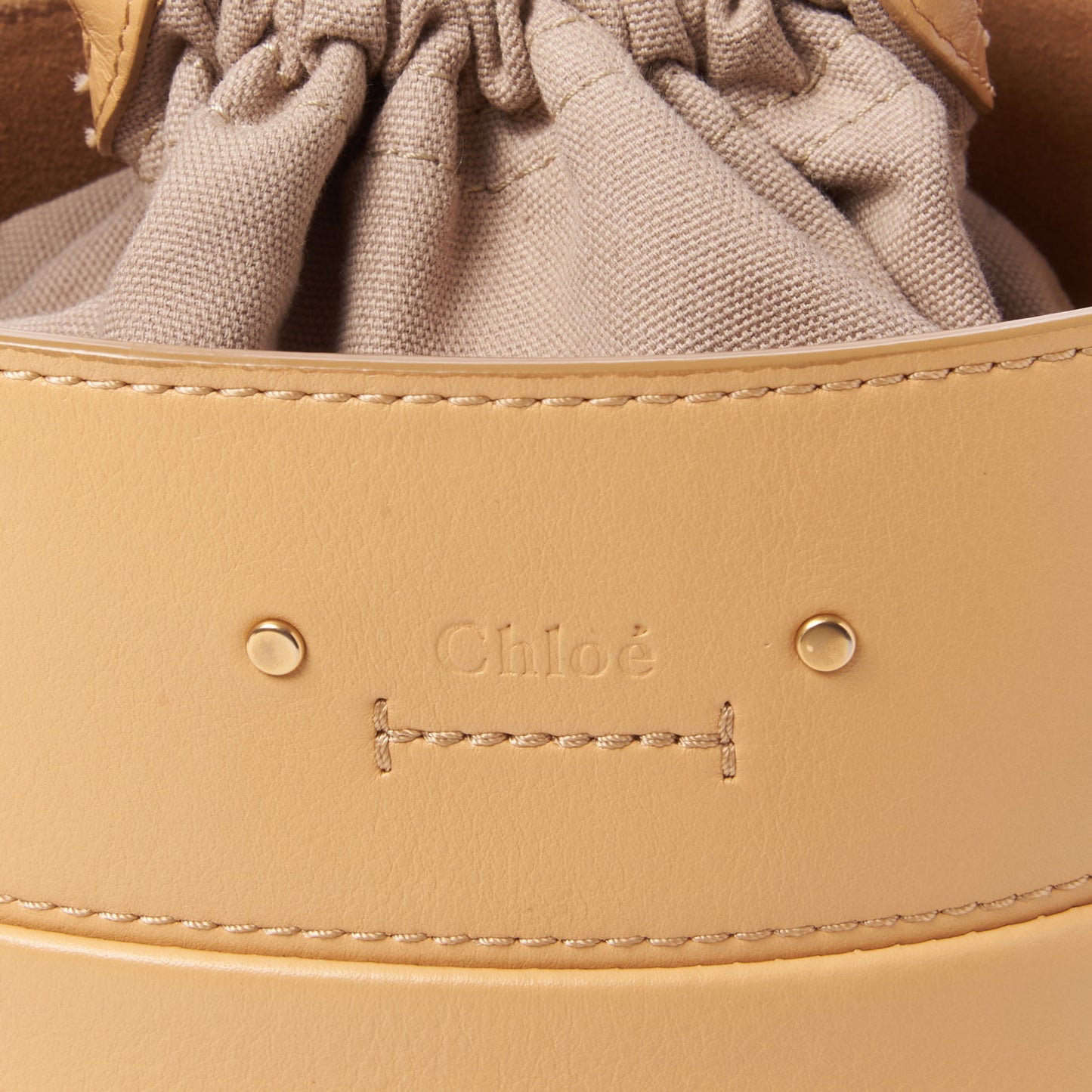 Smooth Calfskin Mini Roy Bucket Bag Bleached Brown