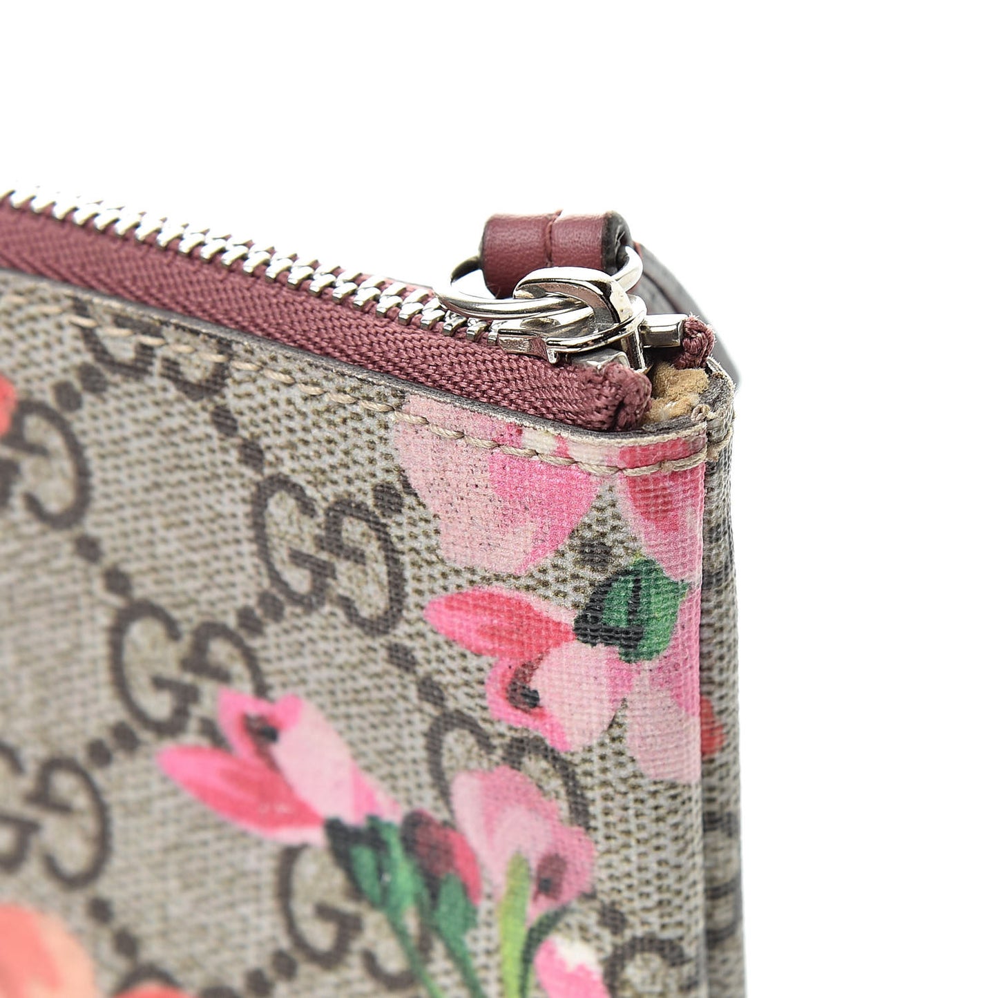 GG Supreme Monogram Blooms Pouch Beige Multicolor Dry Rose