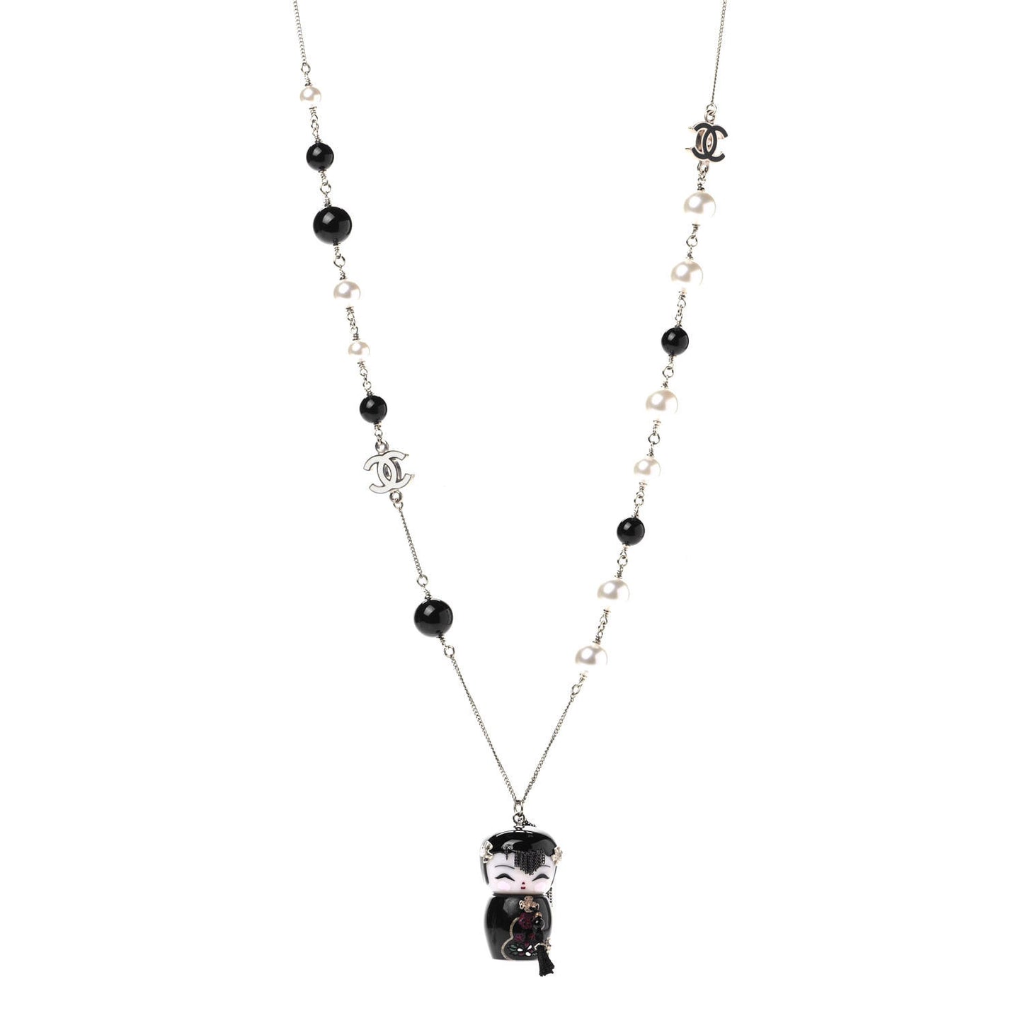 Pearl Paris Shanghai China Doll Necklace Black