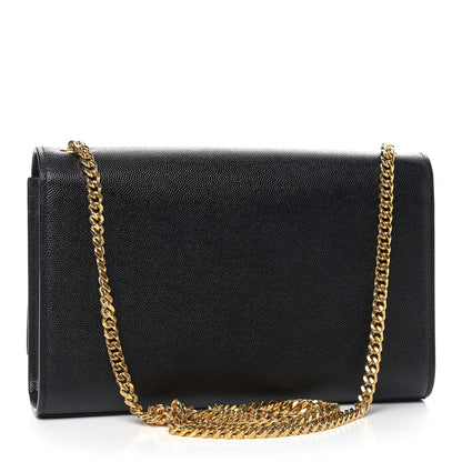 Saint Laurent Grain De Poudre Medium Classic Monogram Kate Satchel Black 3 of 11