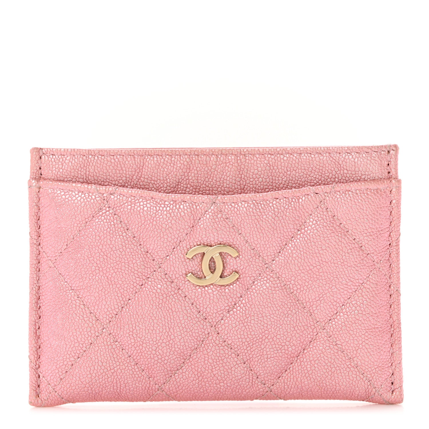 Chanel Iridescent Caviar Quilted Card Holder Rose Pink 1 of 8