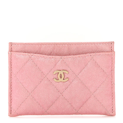 Chanel Iridescent Caviar Quilted Card Holder Rose Pink 1 of 8