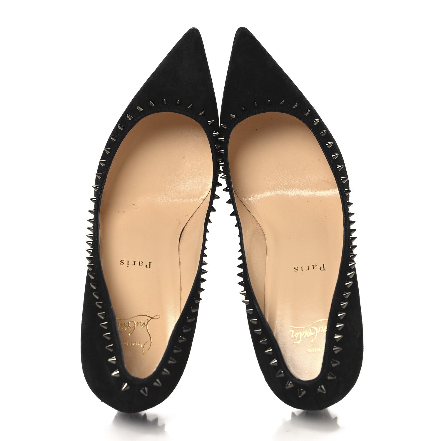 Christian Louboutin Suede Studded Anjalina 100 Pumps 39 Black 2 of 10