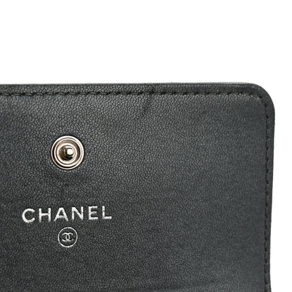 Chanel Metallic Caviar Quilted Vintage Mademoiselle Flap Card Holder Charcoal 13 of 14