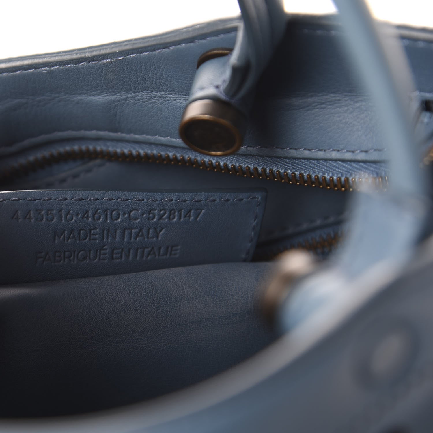 Balenciaga Veau Soyeux Perforated Blackout Hardware S City Bleu Canard 9 of 10