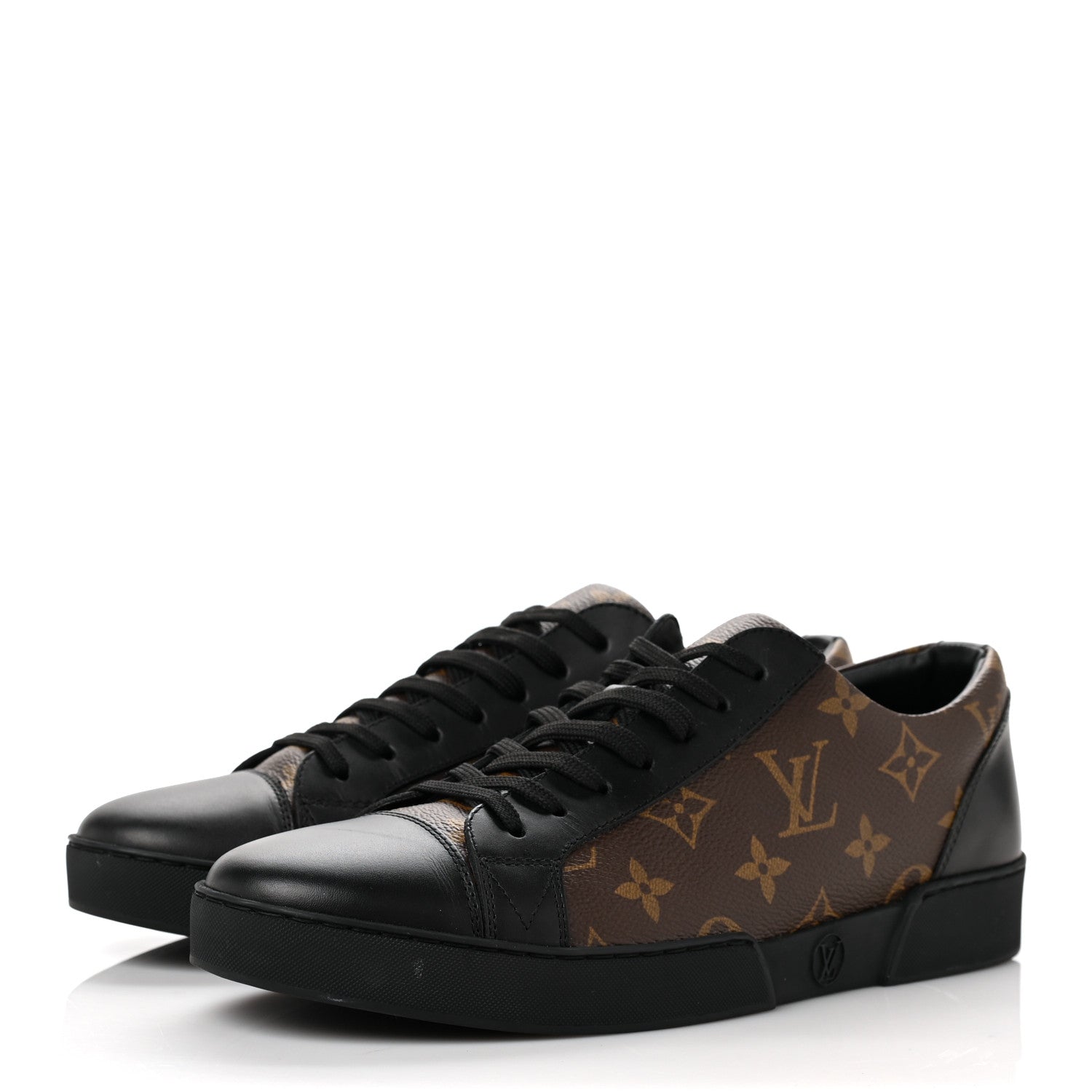 Louis Vuitton Calfskin Monogram Mens Luxembourg Sneakers 6 Black 3 of 8