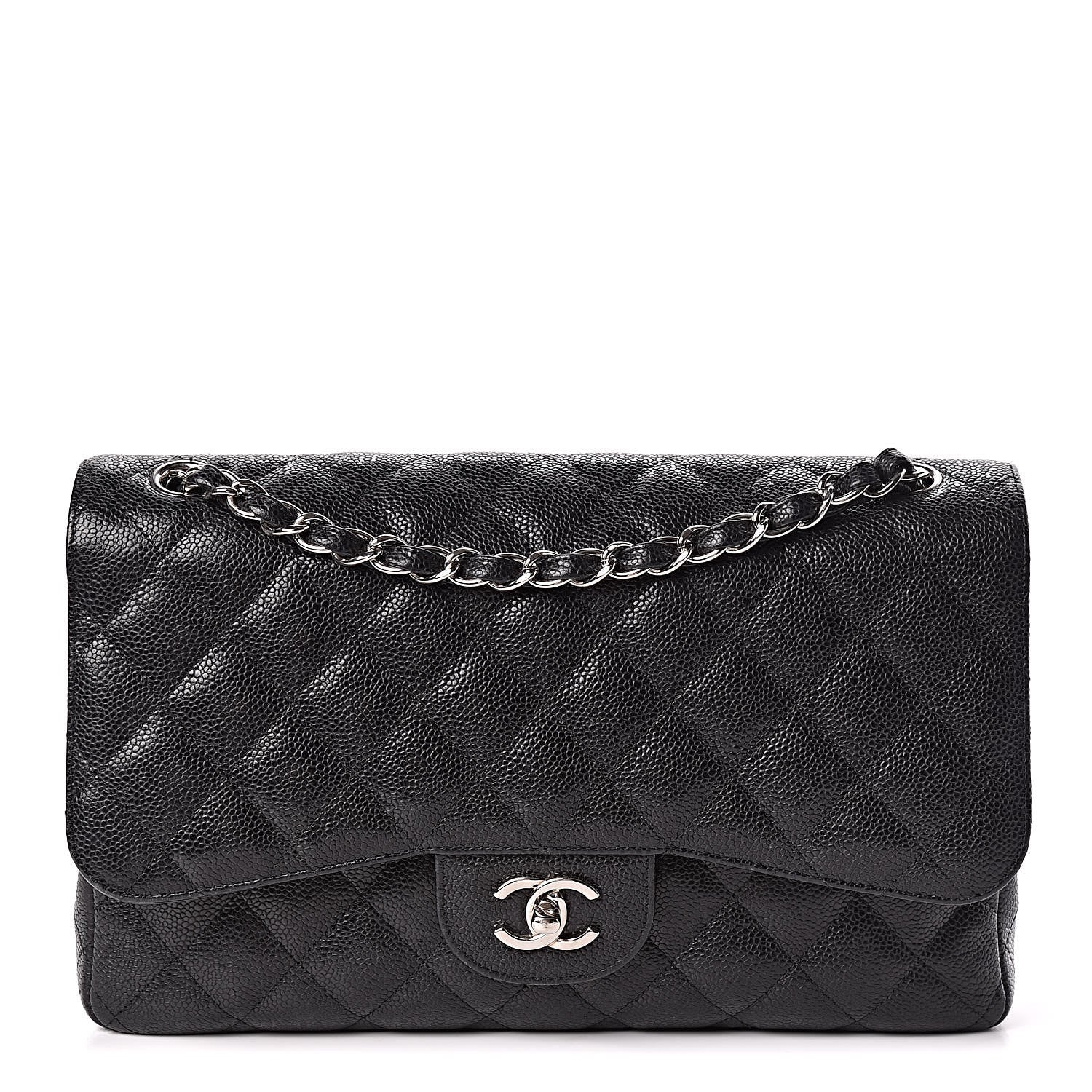 Chanel Caviar Quilted Jumbo Double Flap Black 1 of 12