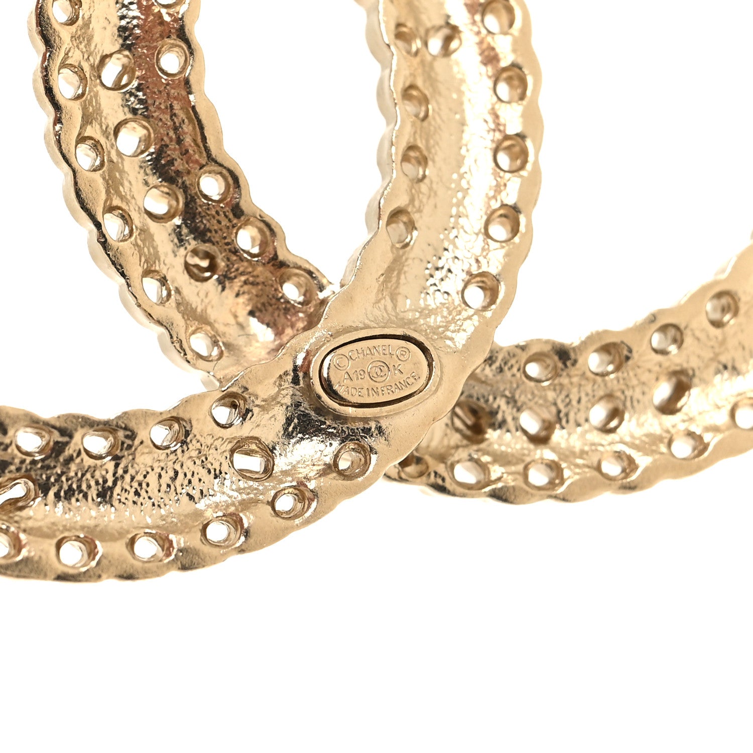Chanel Crystal Resin CC Flower Brooch Gold Red 3 of 3