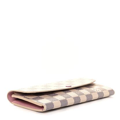 Louis Vuitton Damier Azur Emilie Wallet Rose Ballerine 6 of 8