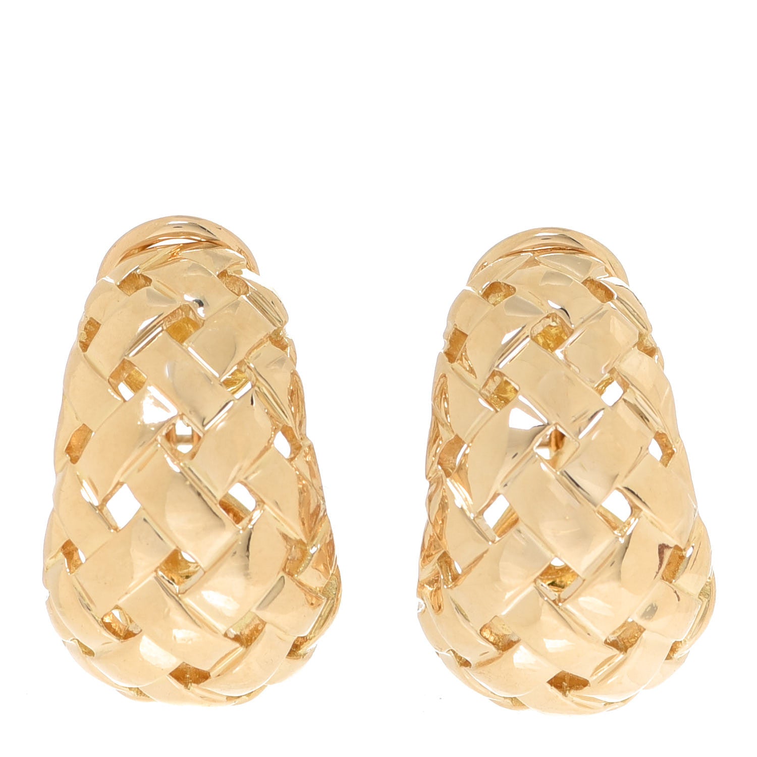 Tiffany 18K Yellow Gold Vannerie Earrings 1 of 5