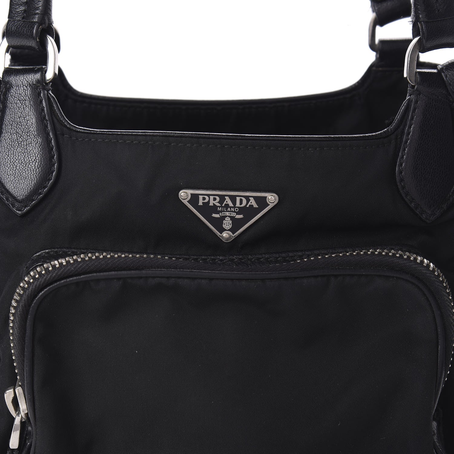 Prada Tessuto Nylon Soft Calf Tote Black 11 of 11