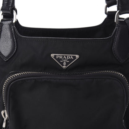 Prada Tessuto Nylon Soft Calf Tote Black 11 of 11