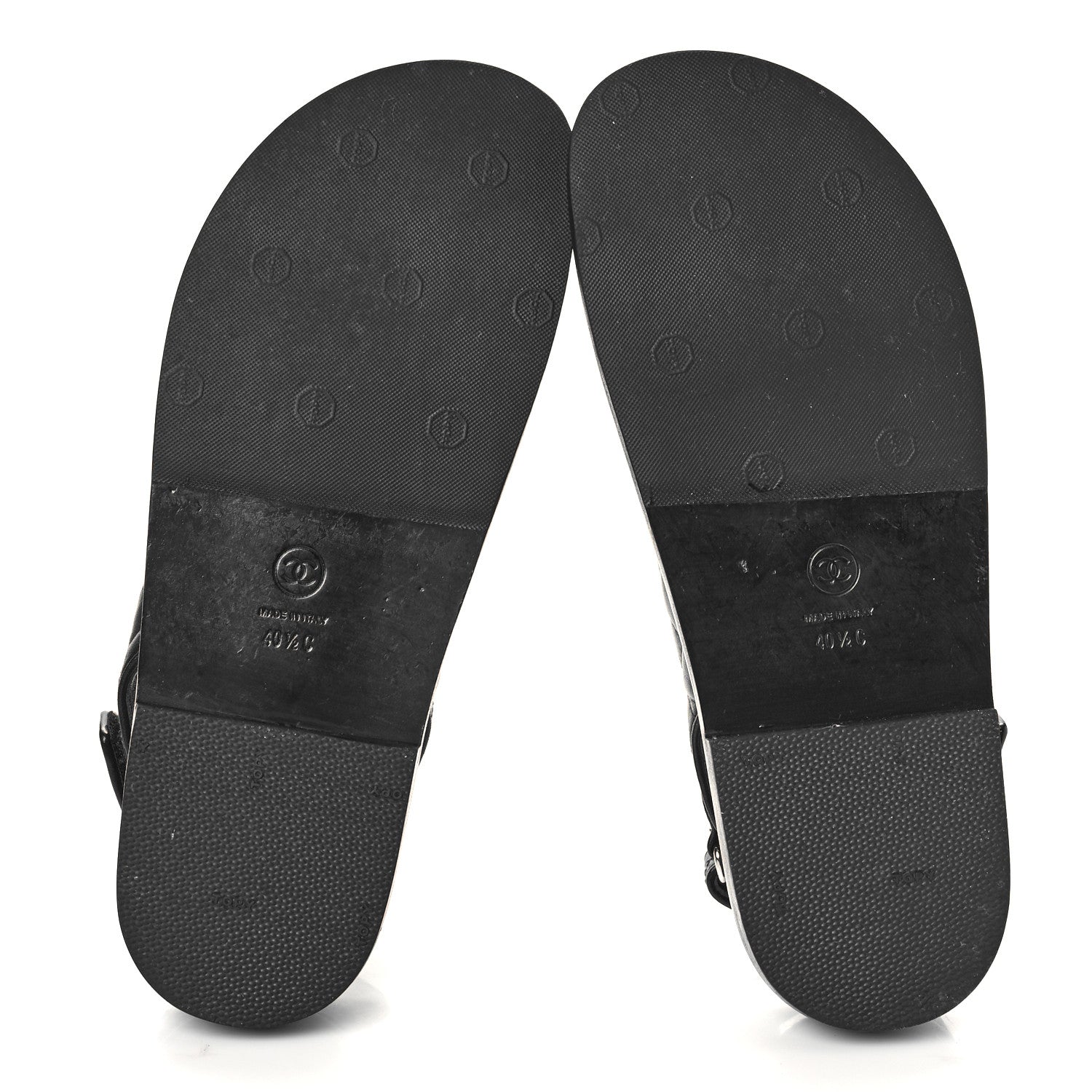 Chanel Lambskin Velcro Dad Sandals 40.5 Black 6 of 9