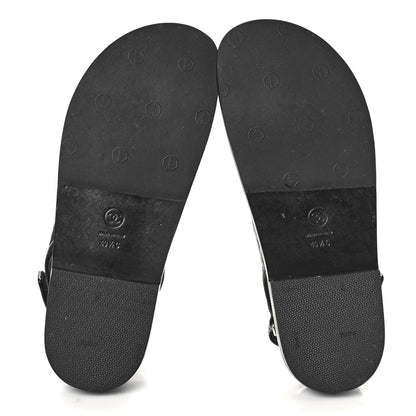 Chanel Lambskin Velcro Dad Sandals 40.5 Black 6 of 9