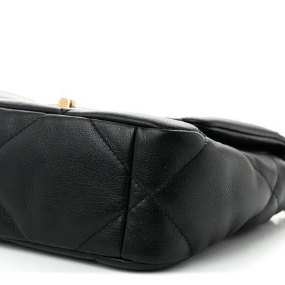 Chanel Shiny Goatskin Quilted Medium Chanel 19 Flap Black 10 of 10