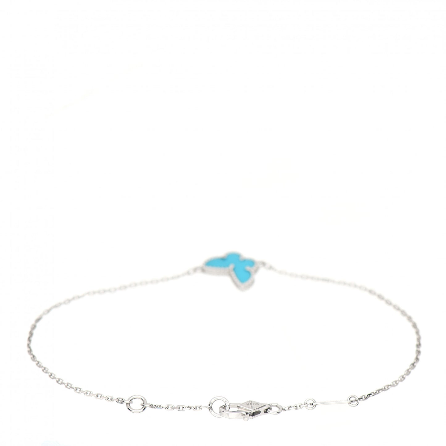 18K White Gold Turquoise Sweet Alhambra Butterfly Bracelet