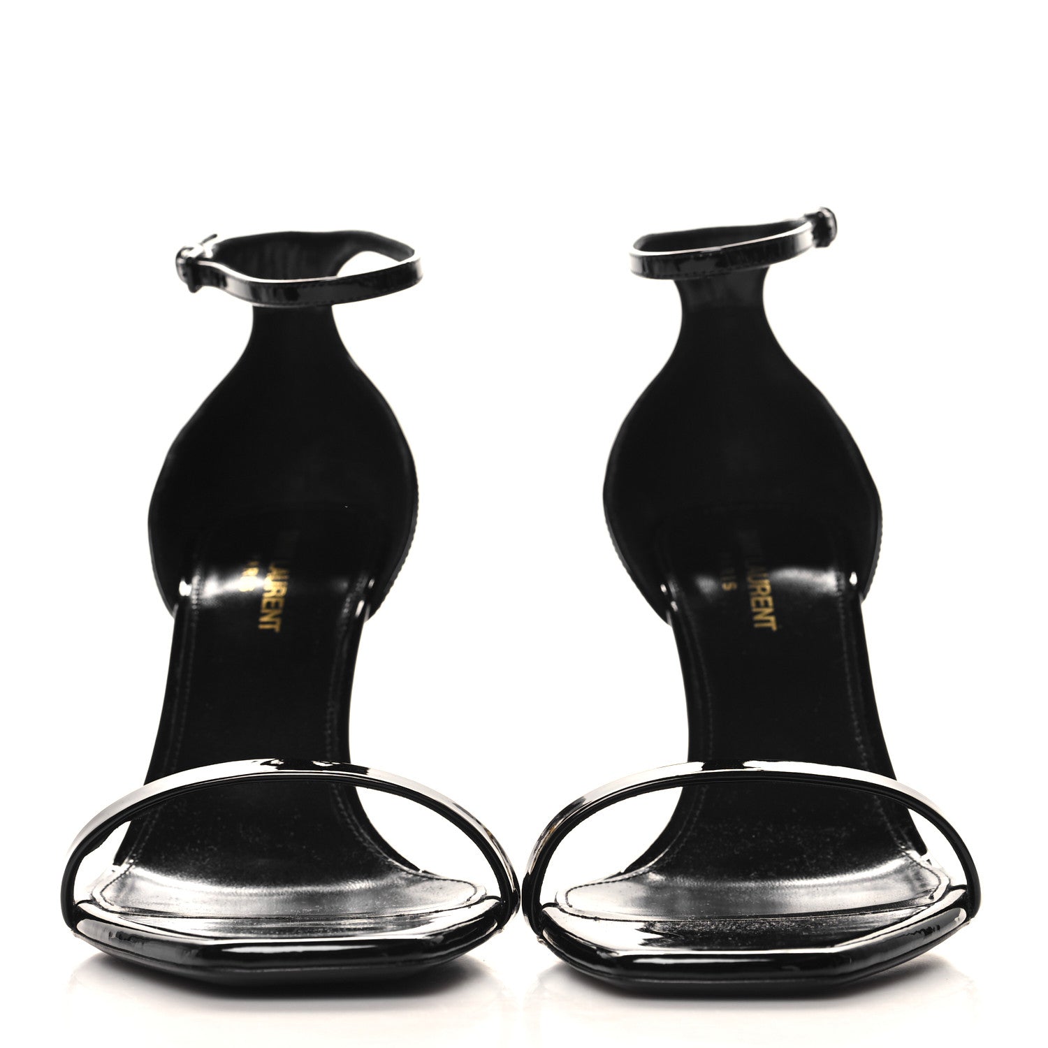 Saint Laurent Patent Calfskin Opyum 85 Sandals 39.5 Black 3 of 10