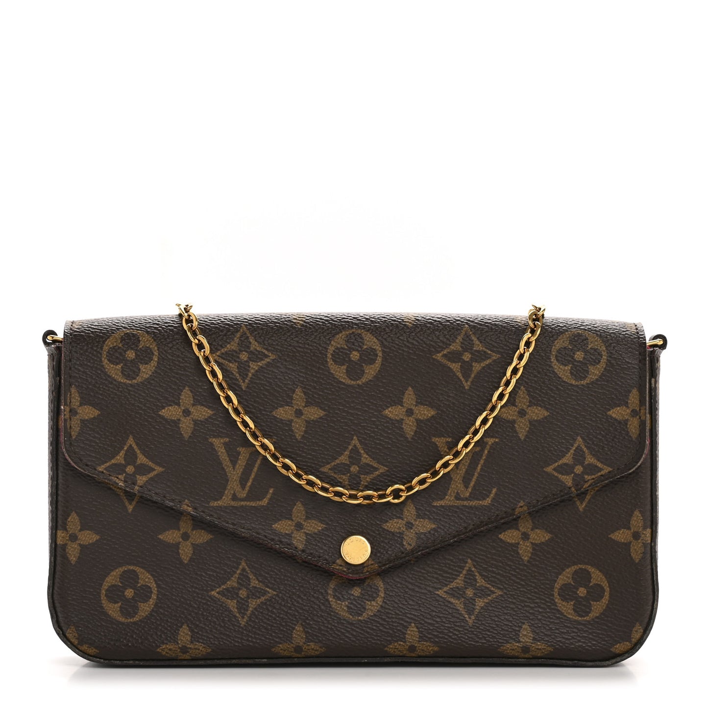 Monogram Pochette Felicie Chain Wallet Fuchsia