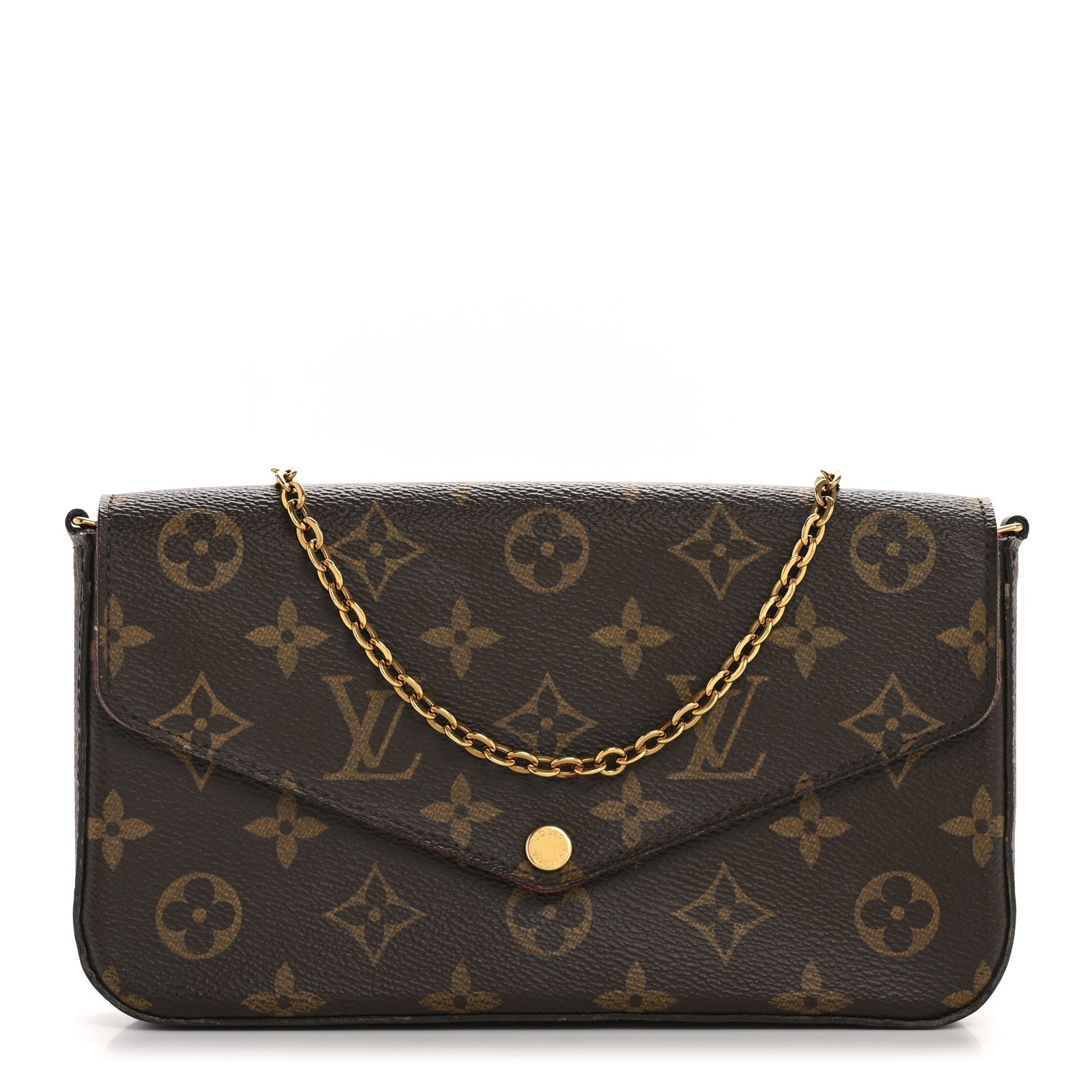Louis Vuitton Monogram Pochette Felicie Chain Wallet Fuchsia 1 of 13