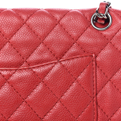 Chanel Washed Caviar Quilted Medium Double Flap Red 14 of 14