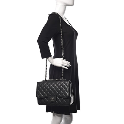 Chanel Caviar Quilted Jumbo Single Flap Black 2 of 10