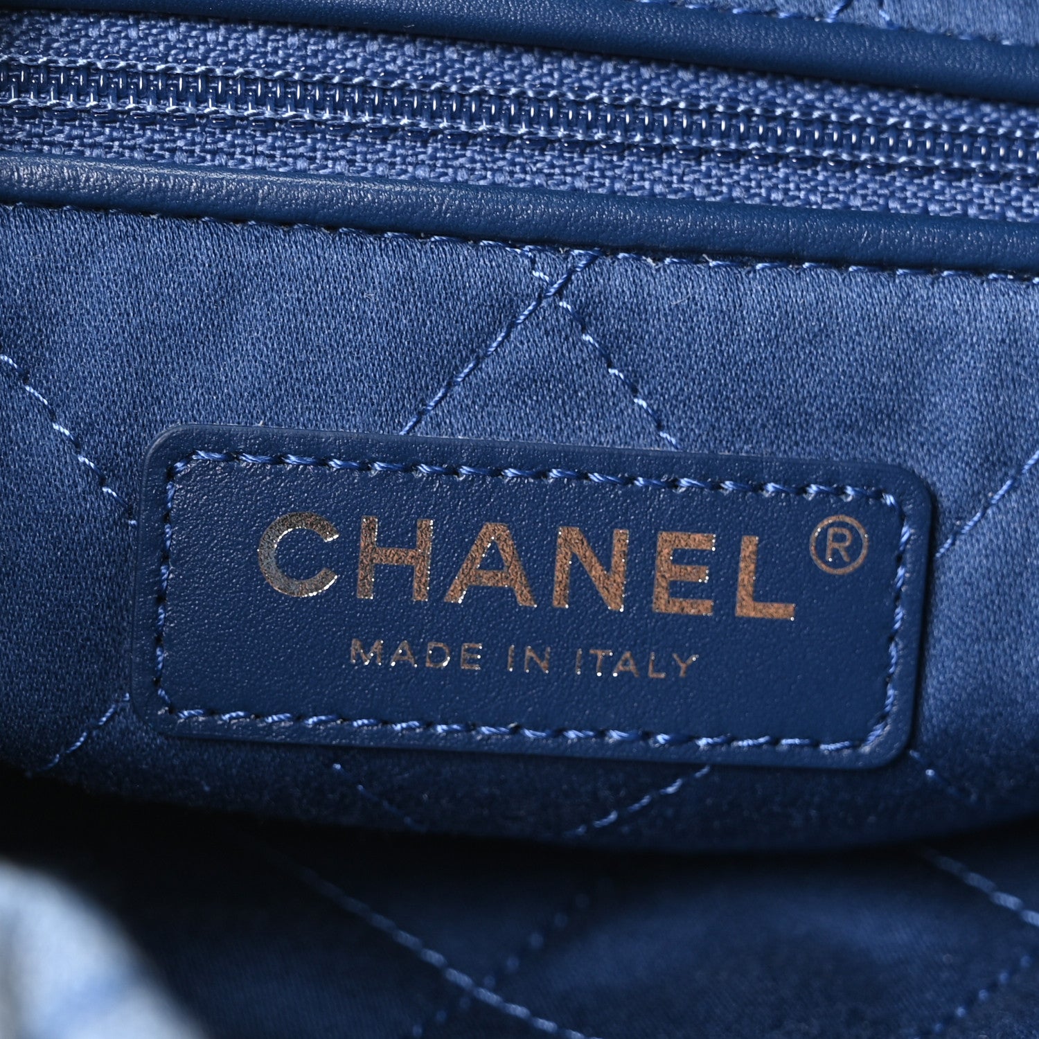 Chanel Washed Denim Quilted Studded Small Chanel 22 Blue 7 of 11