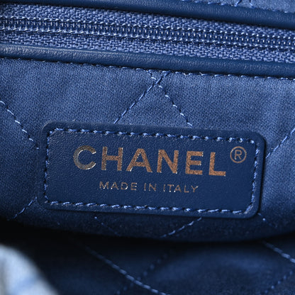 Chanel Washed Denim Quilted Studded Small Chanel 22 Blue 7 of 11