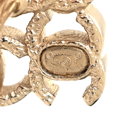 Chanel CC Logo Stud Earrings Gold 4 of 5