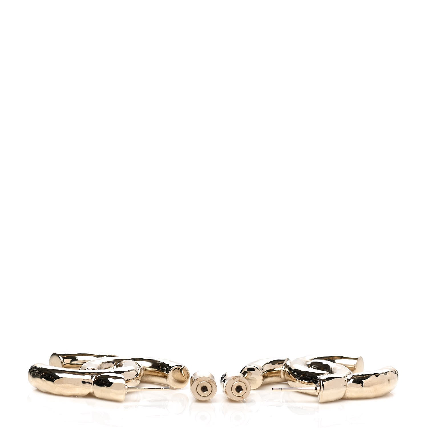 Chanel Metal Large CC Earrings Light Gold 3 of 5
