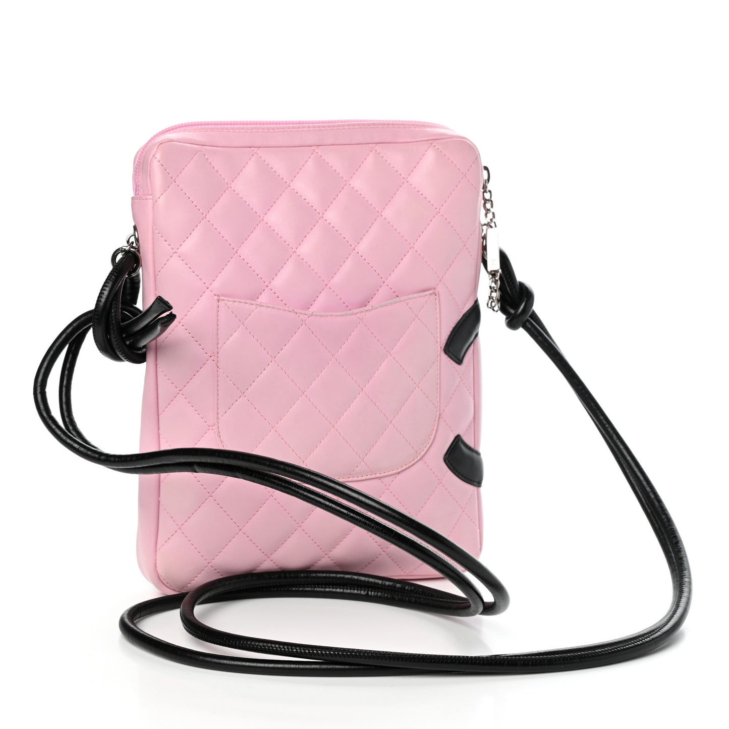 Calfskin Quilted Medium Cambon Messenger Pink Black