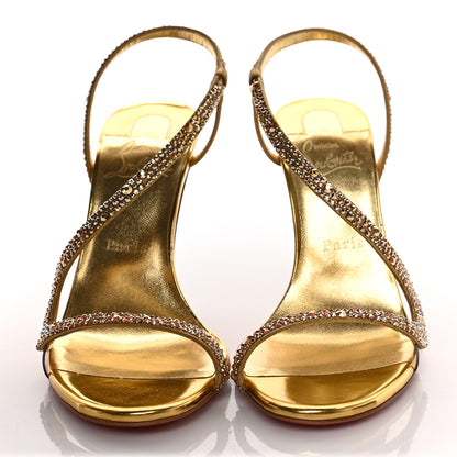 Christian Louboutin Crystal Strass Rosalie 100 Sandals 38 Cry Aurum Gold 2 of 8