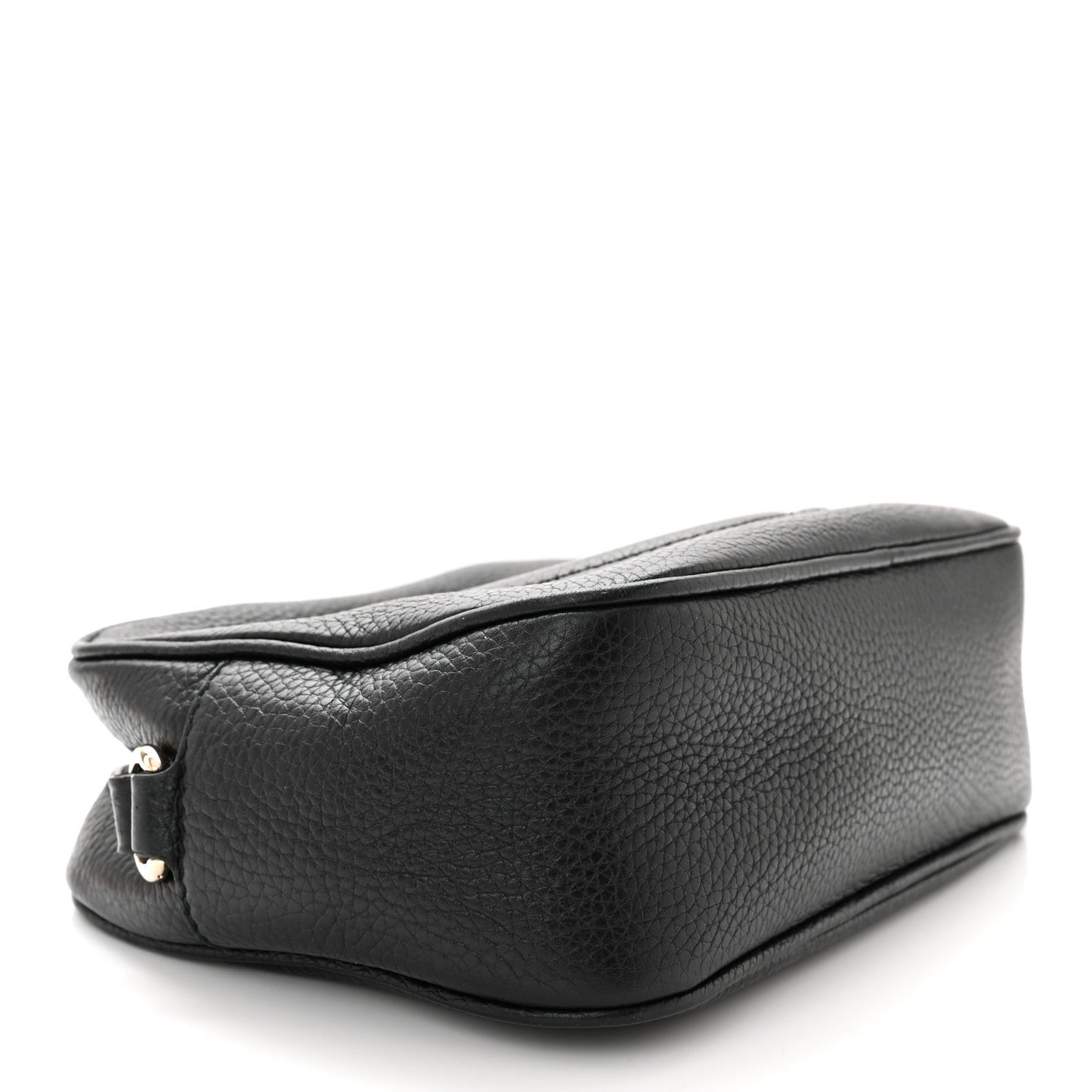 Pebbled Calfskin Small Soho Disco Bag Black