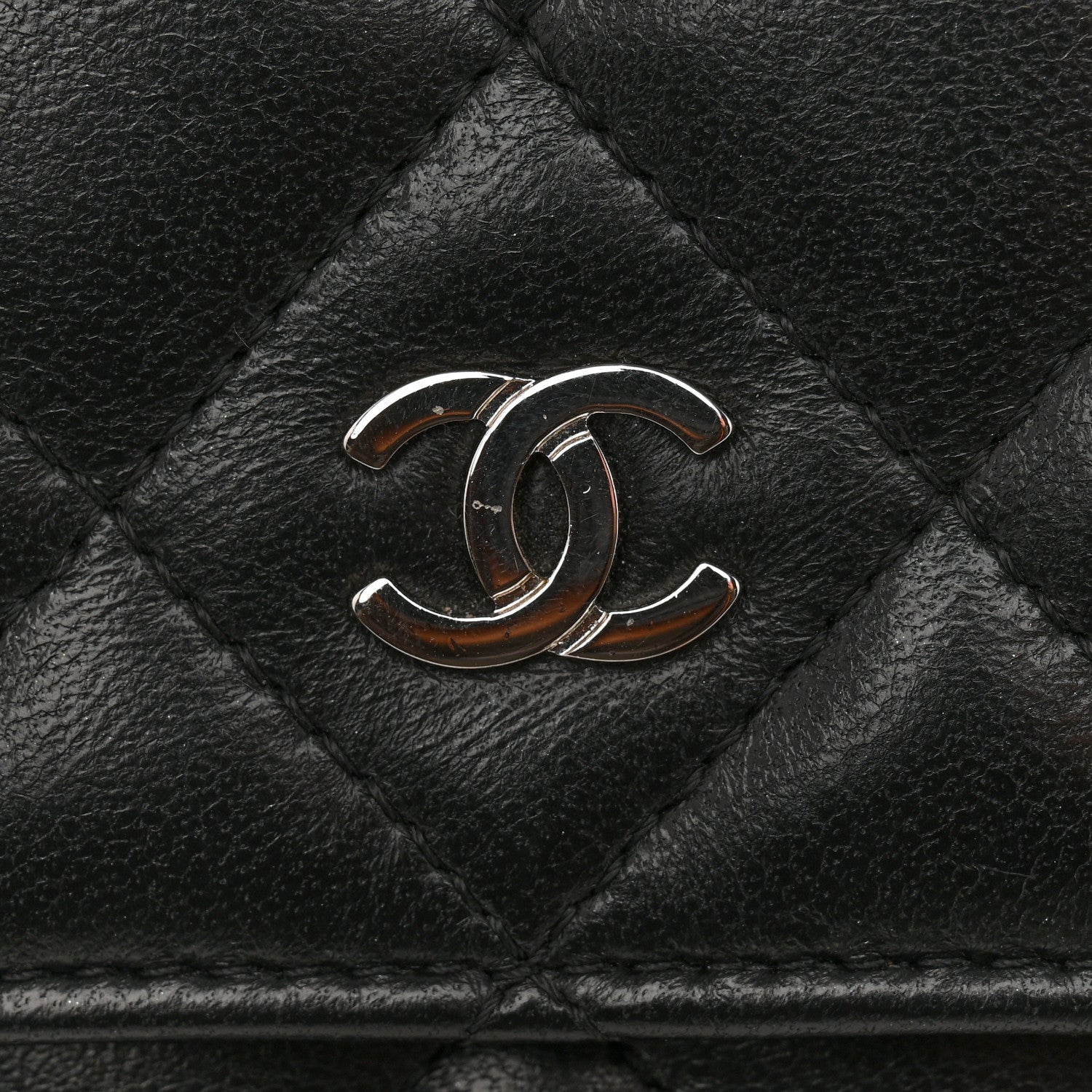 Chanel Lambskin Quilted Wallet On Chain WOC Black 11 of 13
