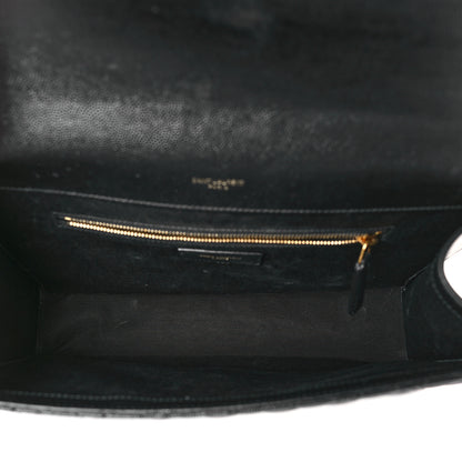 Saint Laurent Grain De Poudre Textured Mixed Matelasse Large Triquilt Monogram Satchel 5 of 8