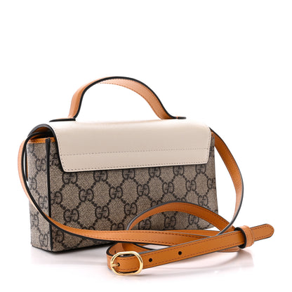 Gucci GG Supreme Monogram New Sakai Calfskin Mini Padlock Top Handle Shoulder Bag Beige Ebony Mystic White Sun Oil 3 of 11