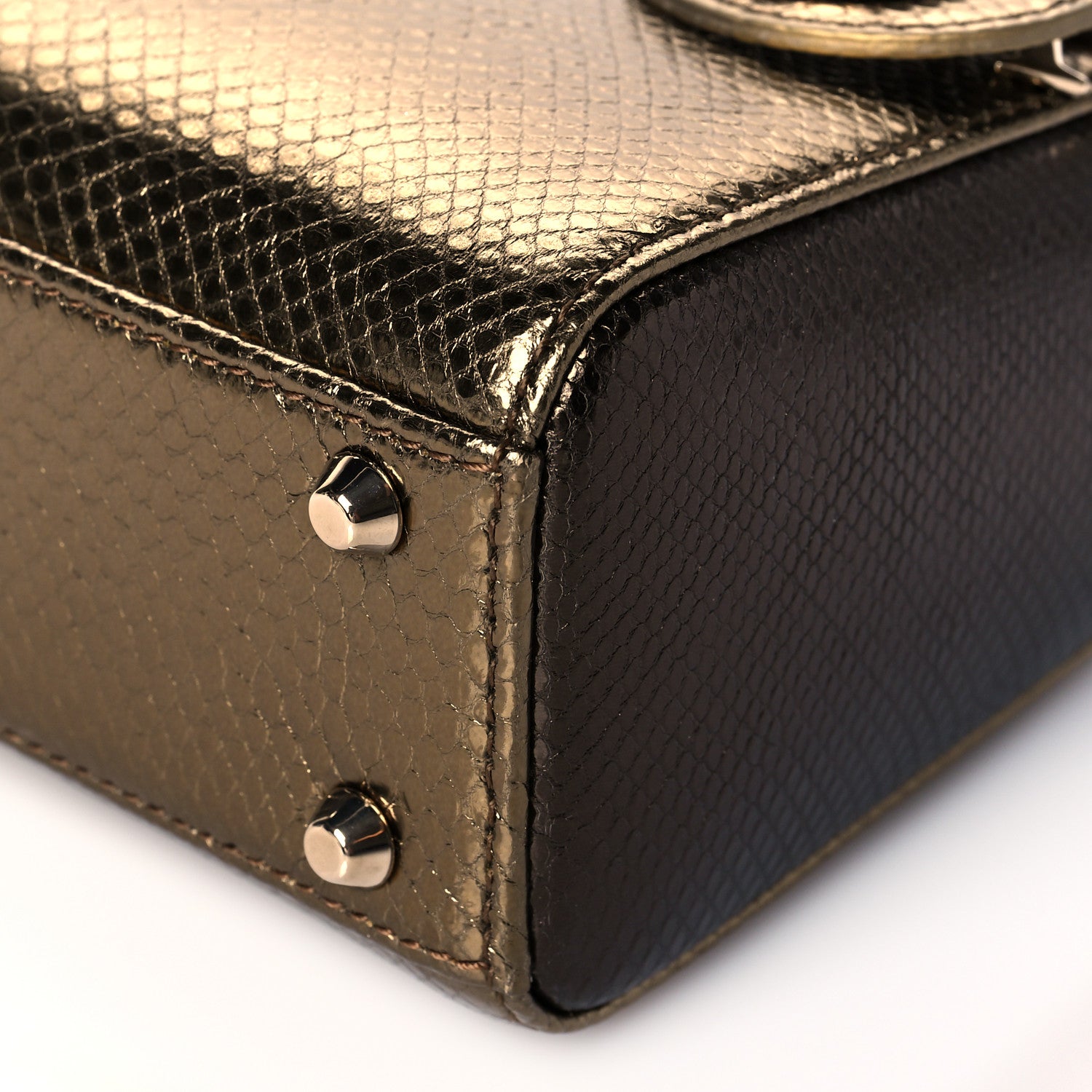 Christian Dior Metallic Lizard Mini Lady Dior Gold Silver 5 of 9