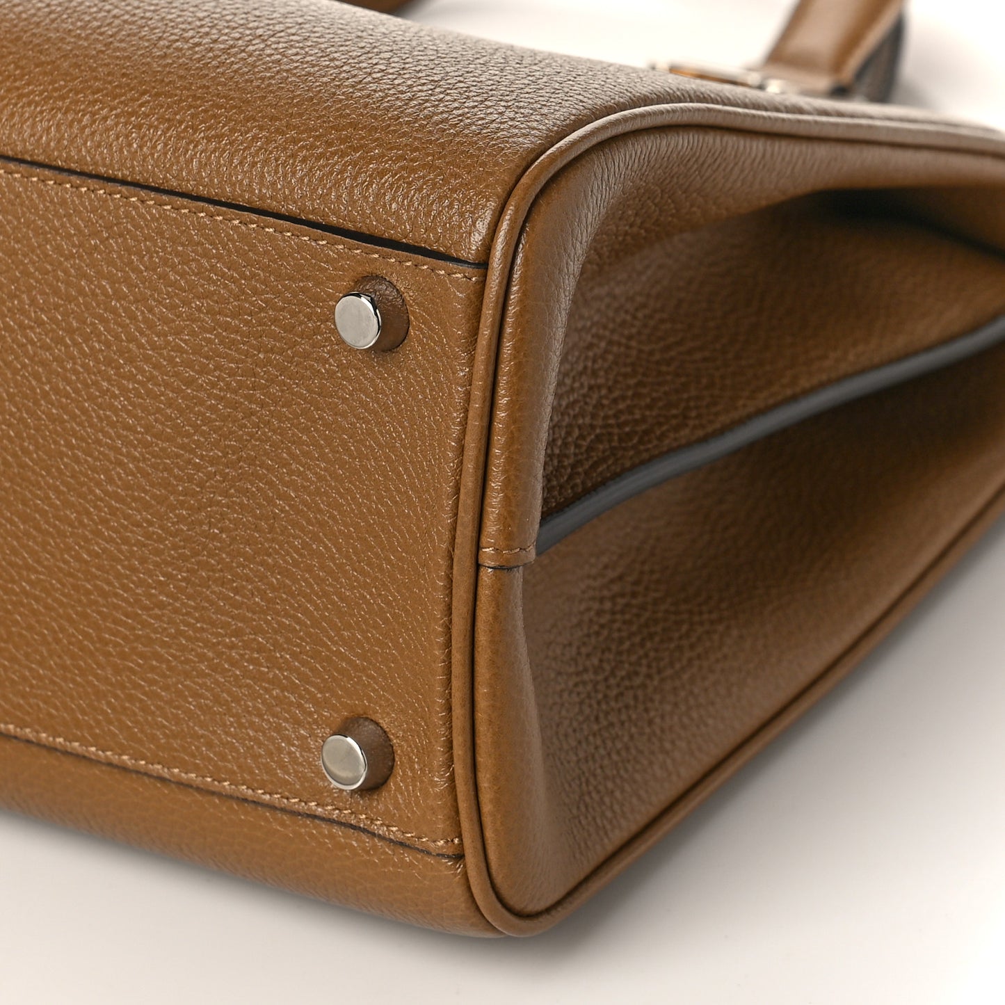Grainy Calfskin Medium Zumi Top Handle Bag Friky Taupe