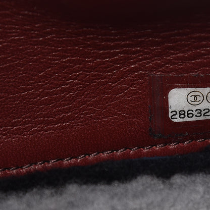 Chanel Shearling Sheepskin Quilted Tri-Color Flap Burgundy Black Grey 7 of 11
