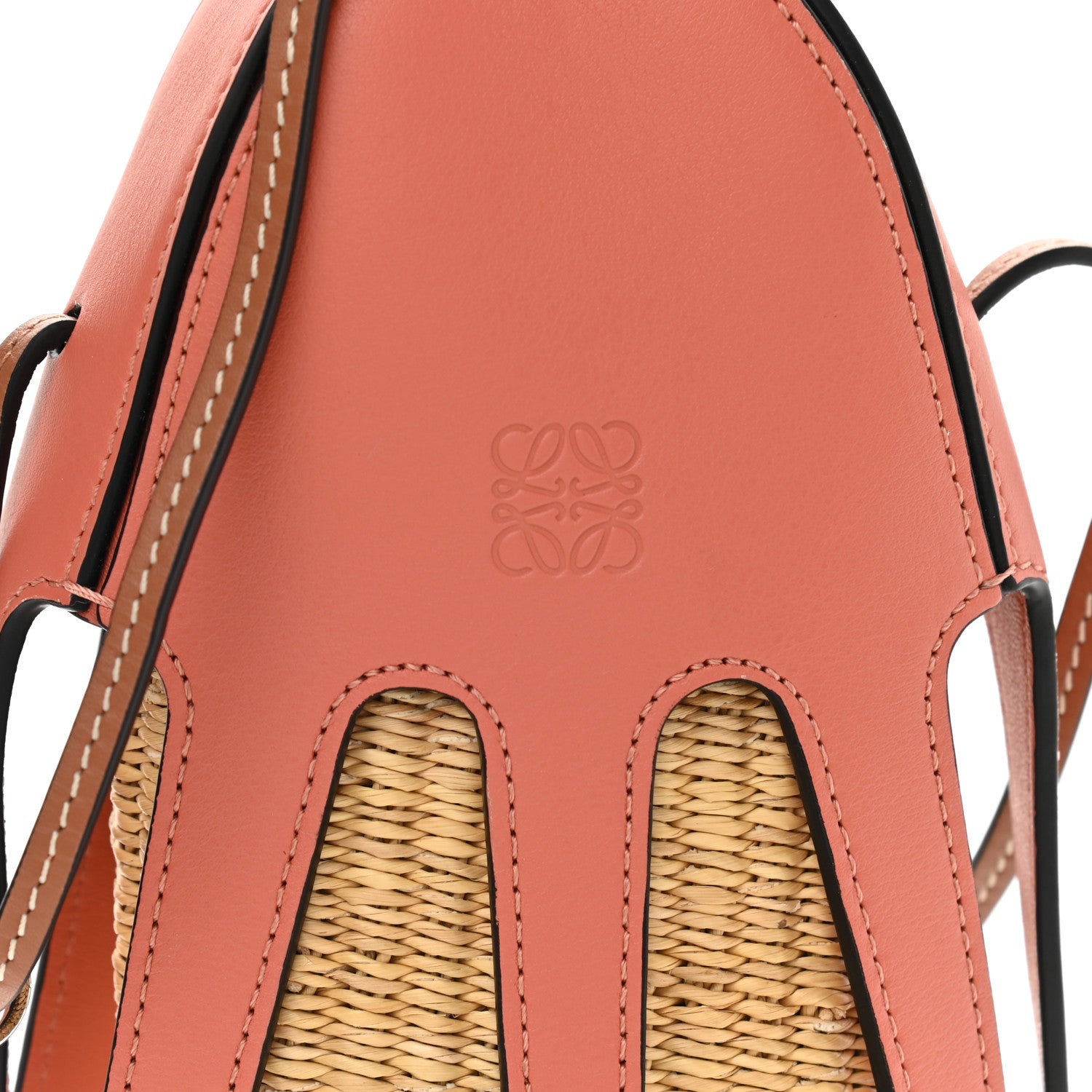 Loewe Calfskin Wicker Paula's Ibiza Octopus Mini Crossbody Natural Pink Tulip 7 of 9