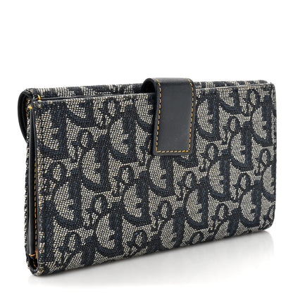 Christian Dior Monogram Saddle Wallet Navy 3 of 14
