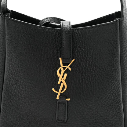 Saint Laurent Grained Calfskin Baby Le 5 A 7 Supple Hobo Black 8 of 11