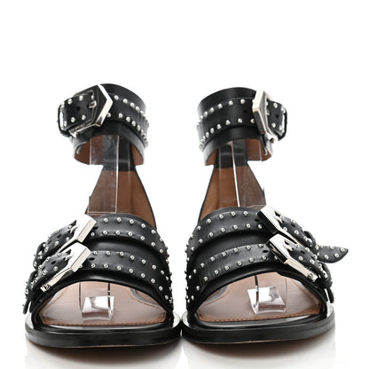 Givenchy Calfskin Studded Elegant Flat Sandals 38.5 Black 2 of 11