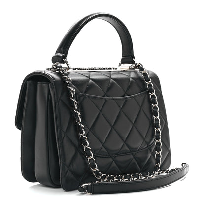 Chanel Lambskin Quilted Small Trendy CC Chain Dual Handle Flap Bag Black 3 of 12