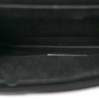 Saint Laurent Grain De Poudre Matelasse Chevron Monogram Envelope Clutch Black 5 of 8