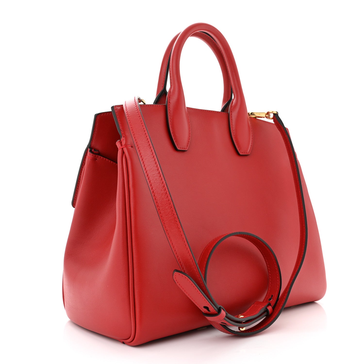 Salvatore Ferragamo Calfskin The Studio Bag Red 4 of 10
